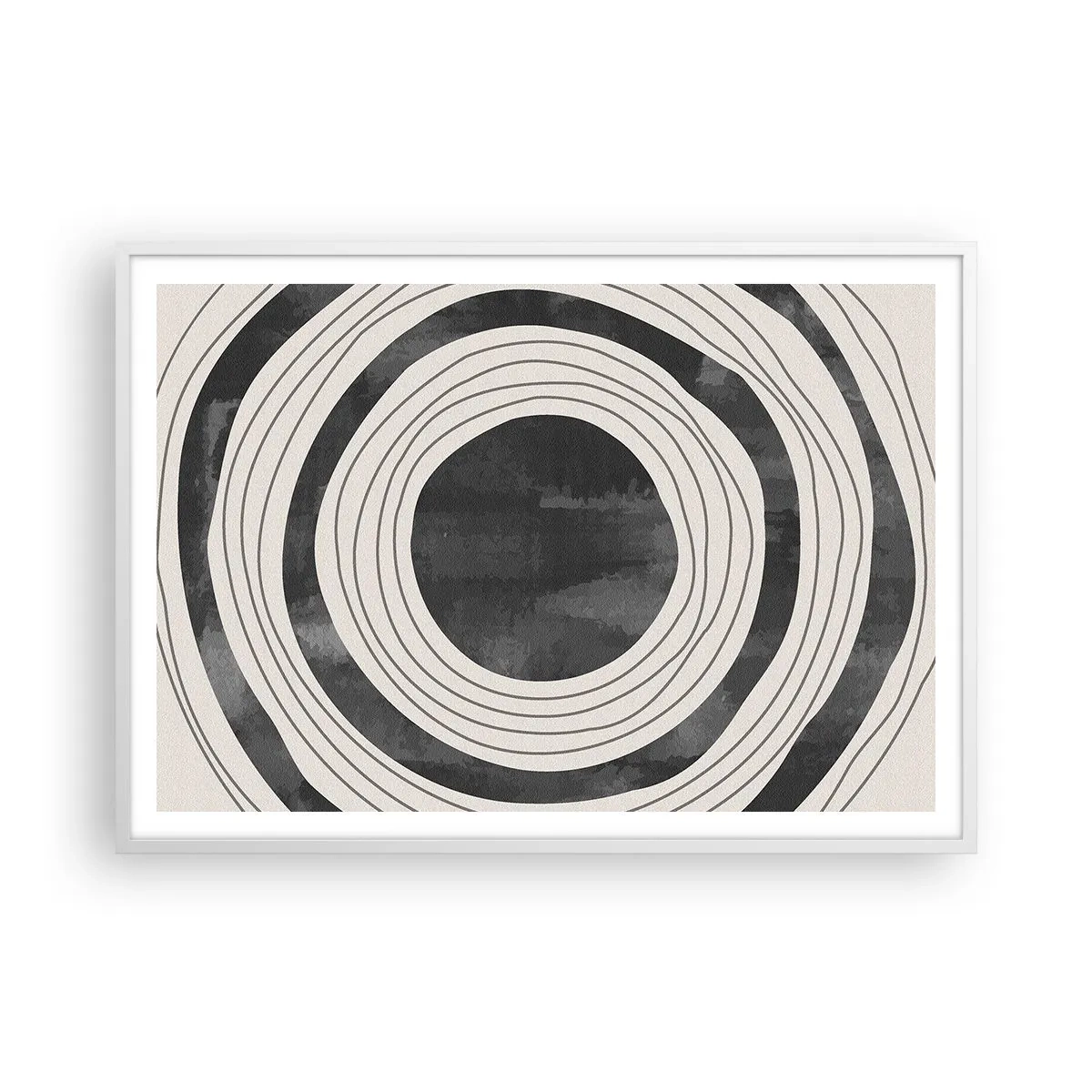 Plakat i hvid ramme - Lige til det punkt - 100x70 cm