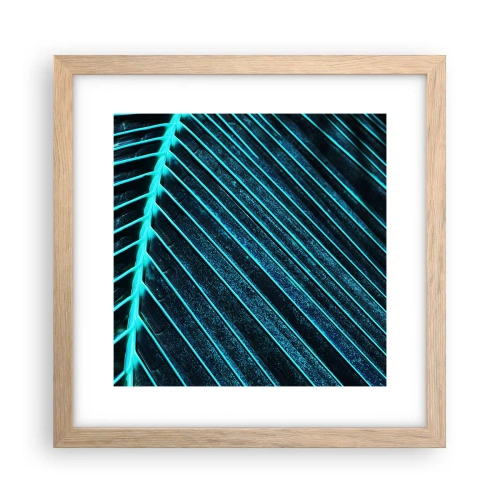 Plakat i ramme af lyst egetræ - Tekstur af grønt - 30x30 cm