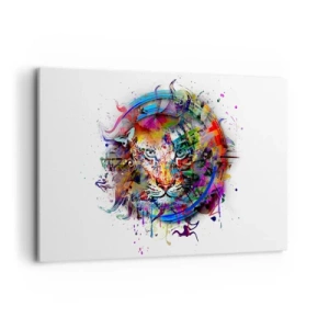 Lærredstryk - Billede på lærred - Lurer bag regnbuens slør - 120x80 cm