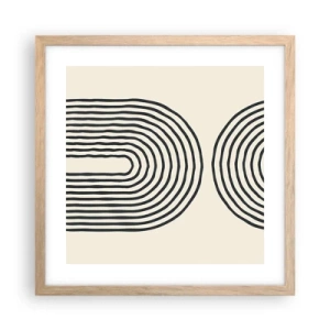 Plakat i ramme af lyst egetræ - Kommer snart... - 40x40 cm