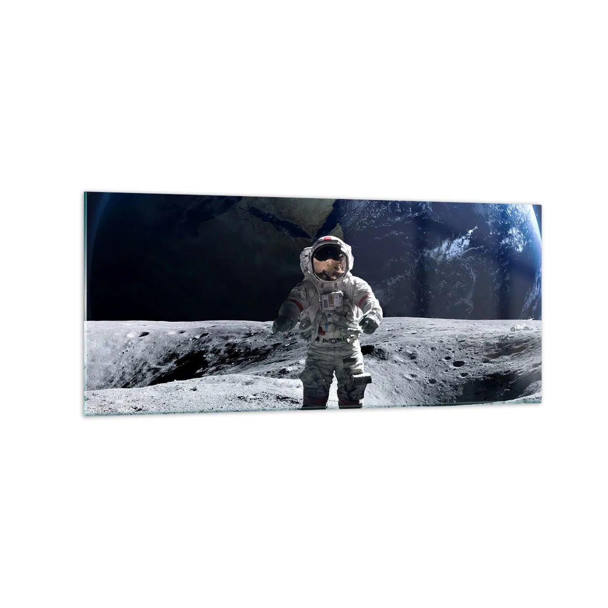 Billede på glas - Hilsner fra månen - 120x50 cm