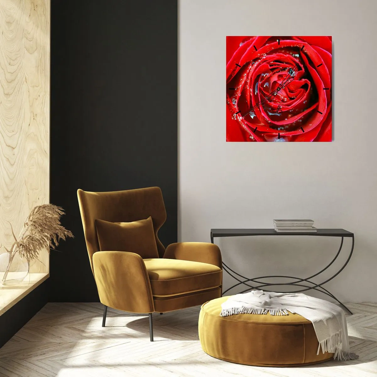 Vægur, Uret - I dråber af dug - 40x40 cm