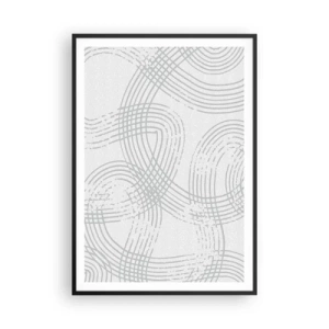 Plakat i sort ramme - Der er ingen lige vej - 70x100 cm