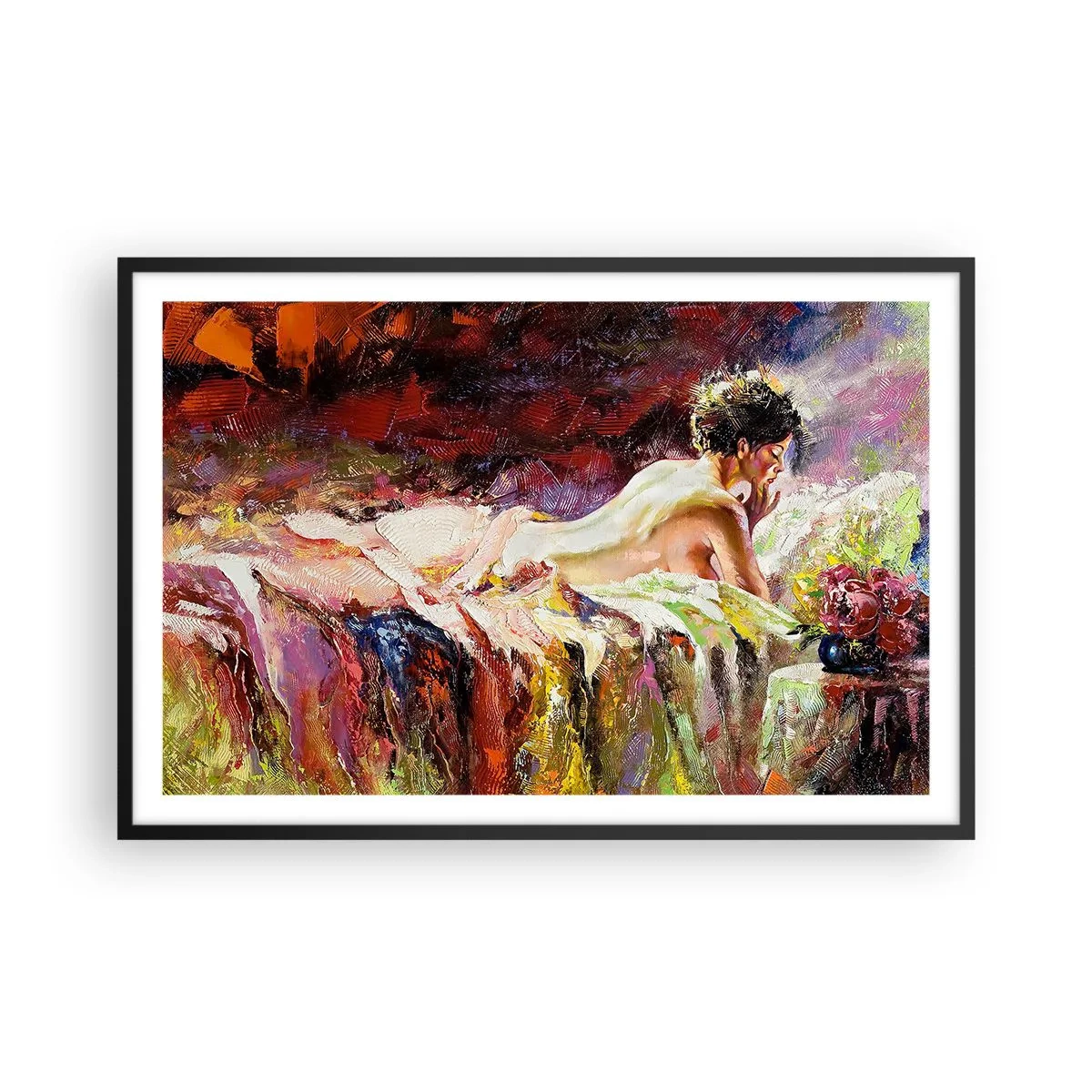 Plakat i sort ramme - Eftertænksom Venus - 91x61 cm