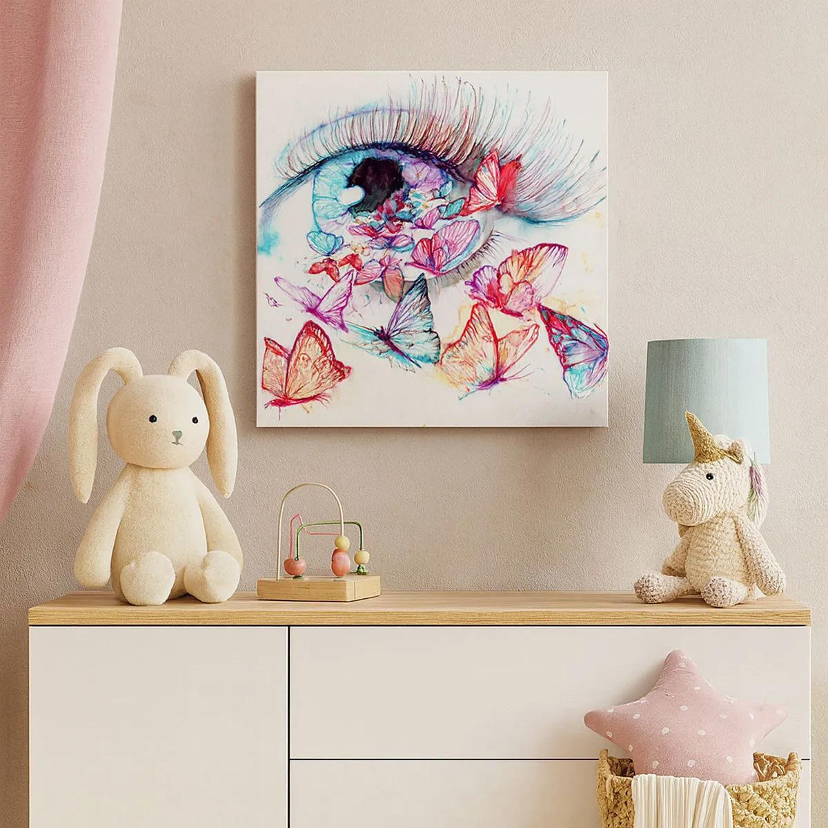 Lærredstryk - Billede på lærred - Eventyrlige øjne - 30x30 cm