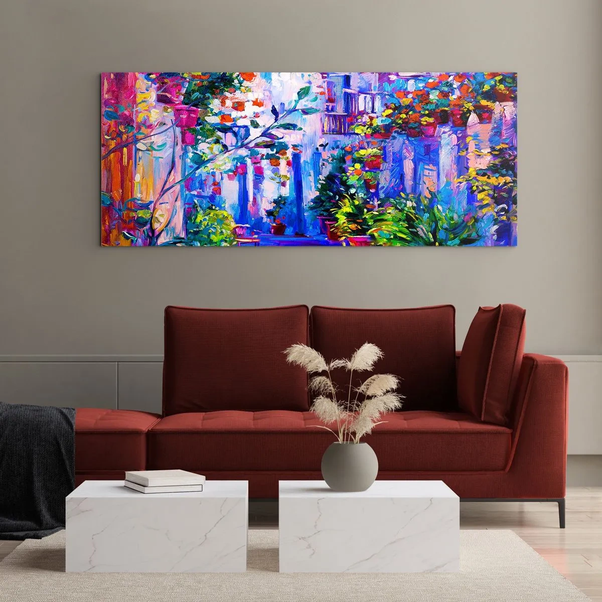 Billede på glas - Impression - Italiensk gade - 90x30 cm