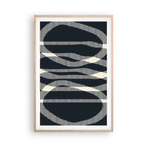 Plakat i ramme af lyst egetræ - Forsøg på at bryde igennem mørket - 61x91 cm