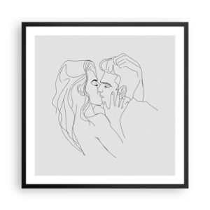 Plakat i sort ramme - I samme linje - 60x60 cm