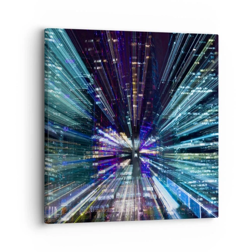 Lærredstryk - Billede på lærred - Overgang til hyperrummet - 30x30 cm