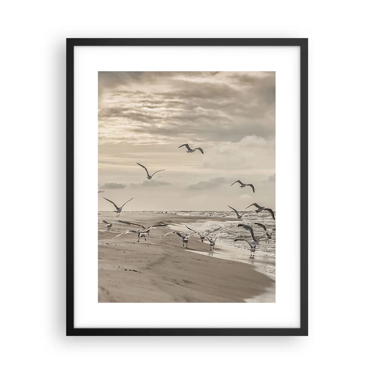 Plakat i sort ramme - Havet brummer, fuglene synger - 40x50 cm