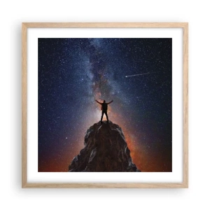 Plakat i ramme af lyst egetræ - Magten er hos mig! - 50x50 cm