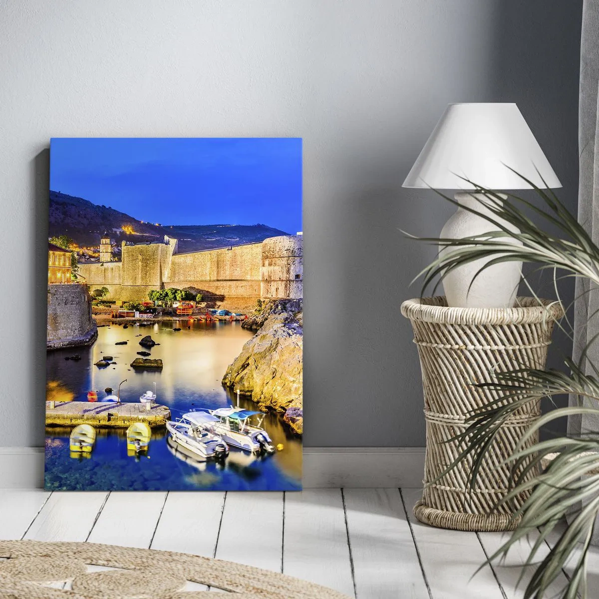 Lærredstryk - Billede på lærred - En lysende nat på Adriaterhavet - 50x70 cm