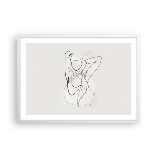 Plakat i hvid ramme - Forførelsens kunst - 70x50 cm