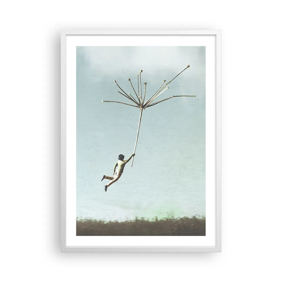 Plakat i hvid ramme - Drager, blæsere, vind - 50x70 cm