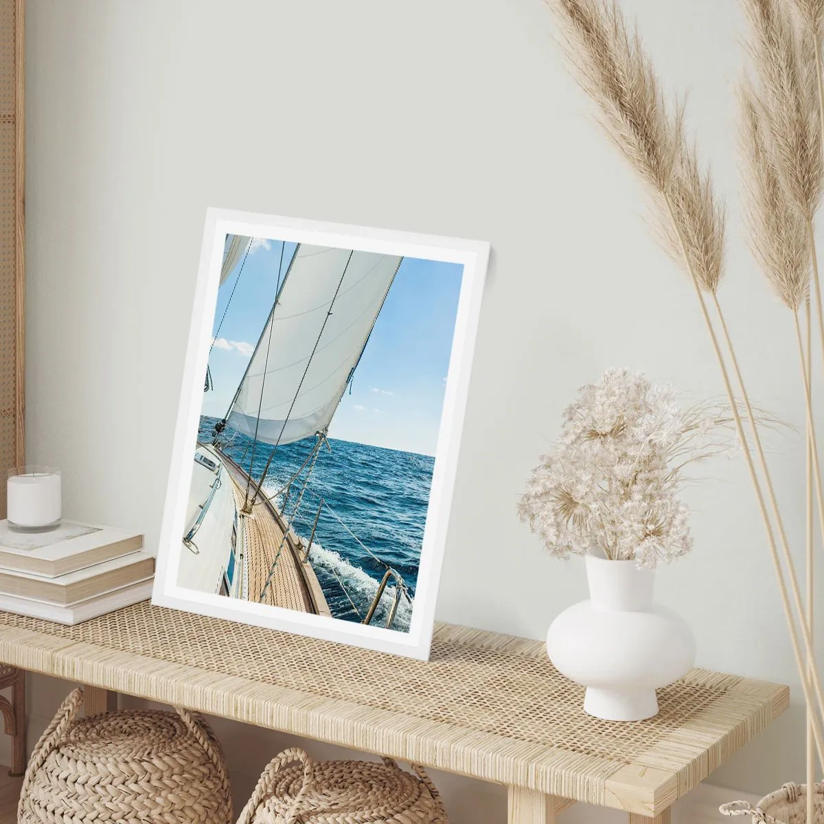 Plakat i hvid ramme - Ahoj , eventyr - 70x100 cm