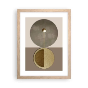 Plakat i ramme af lyst egetræ - Perfekt balance - 30x40 cm