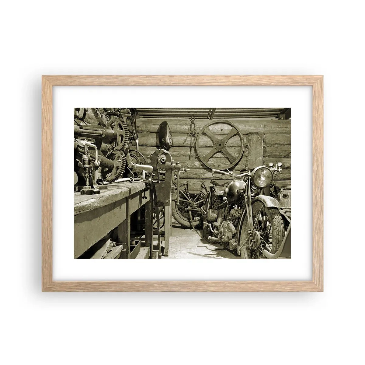 Plakat i ramme af lyst egetræ - I onkel Wladeks skur - 40x30 cm