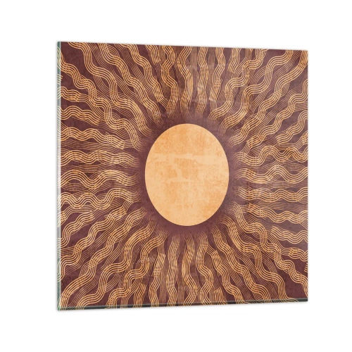Billede på glas - Ikon for solen - 30x30 cm