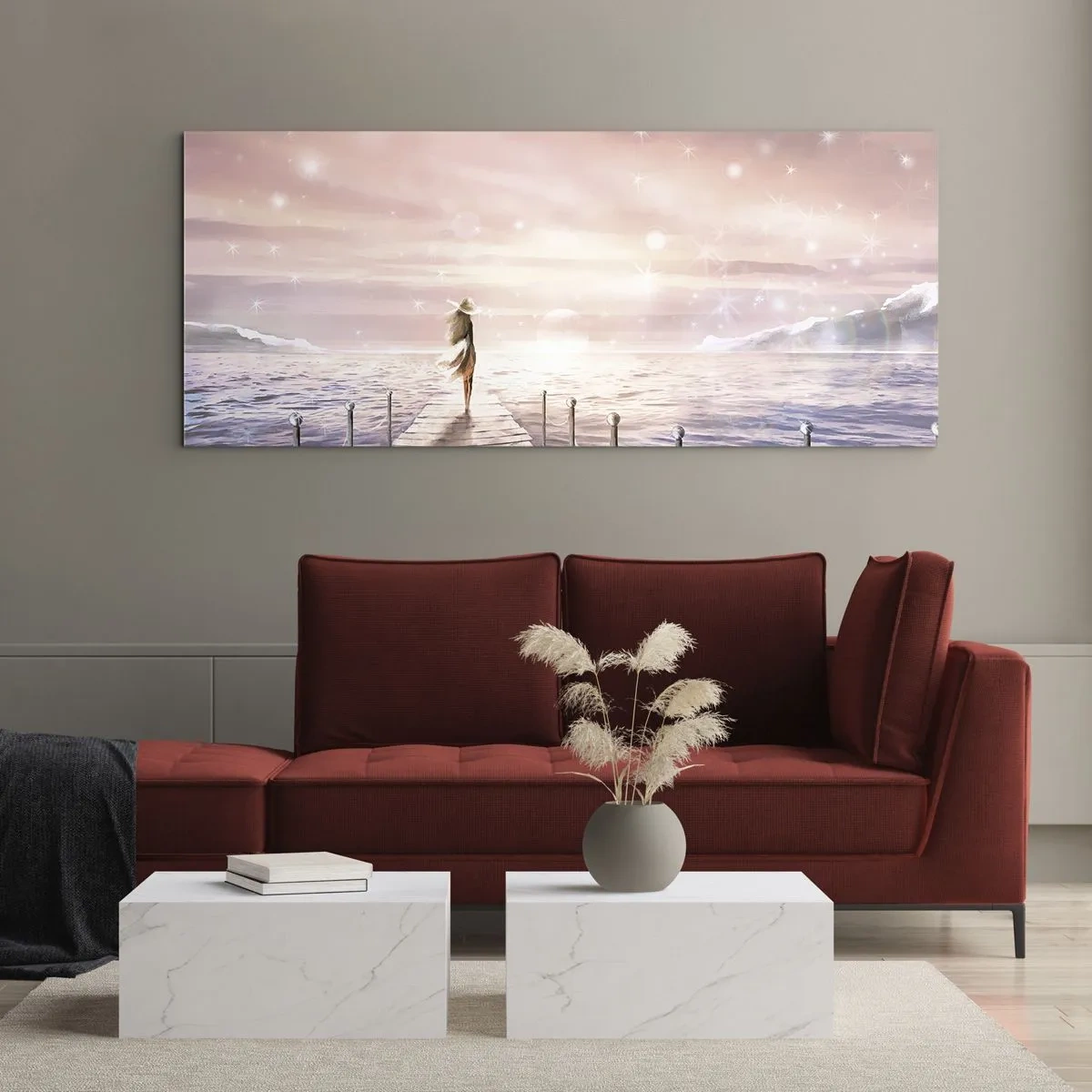 Billede på glas - I lyset af en drøm - 140x50 cm