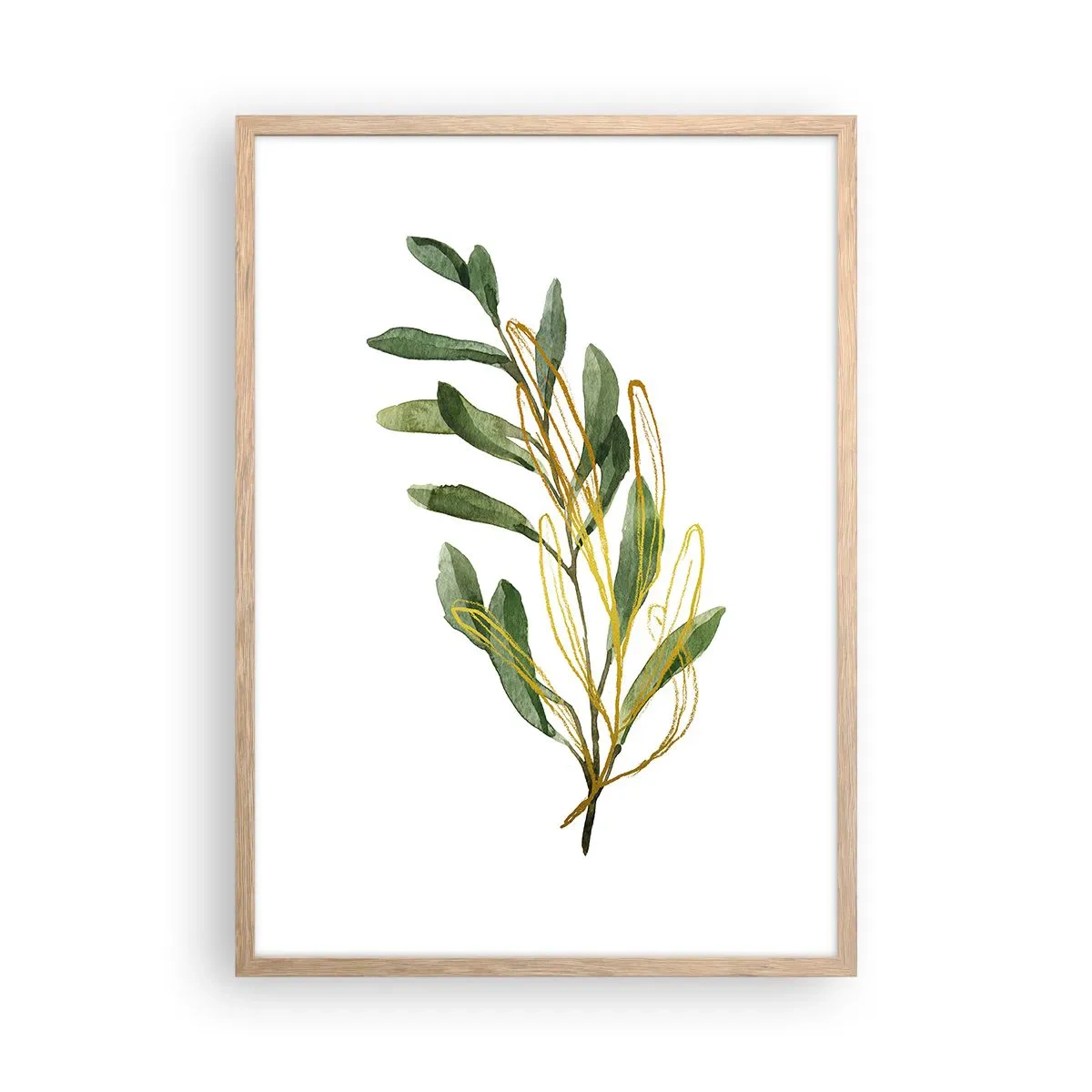 Plakat i ramme af lyst egetræ - Alt, hvad der er godt - 50x70 cm