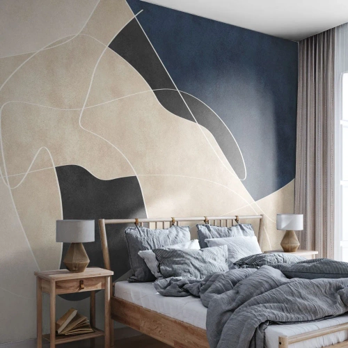 Fototapet Premium Canvas - Abstrakt komposition - kontrast af farver - Moderne, Abstraktion, Stykke - 200x140 cm