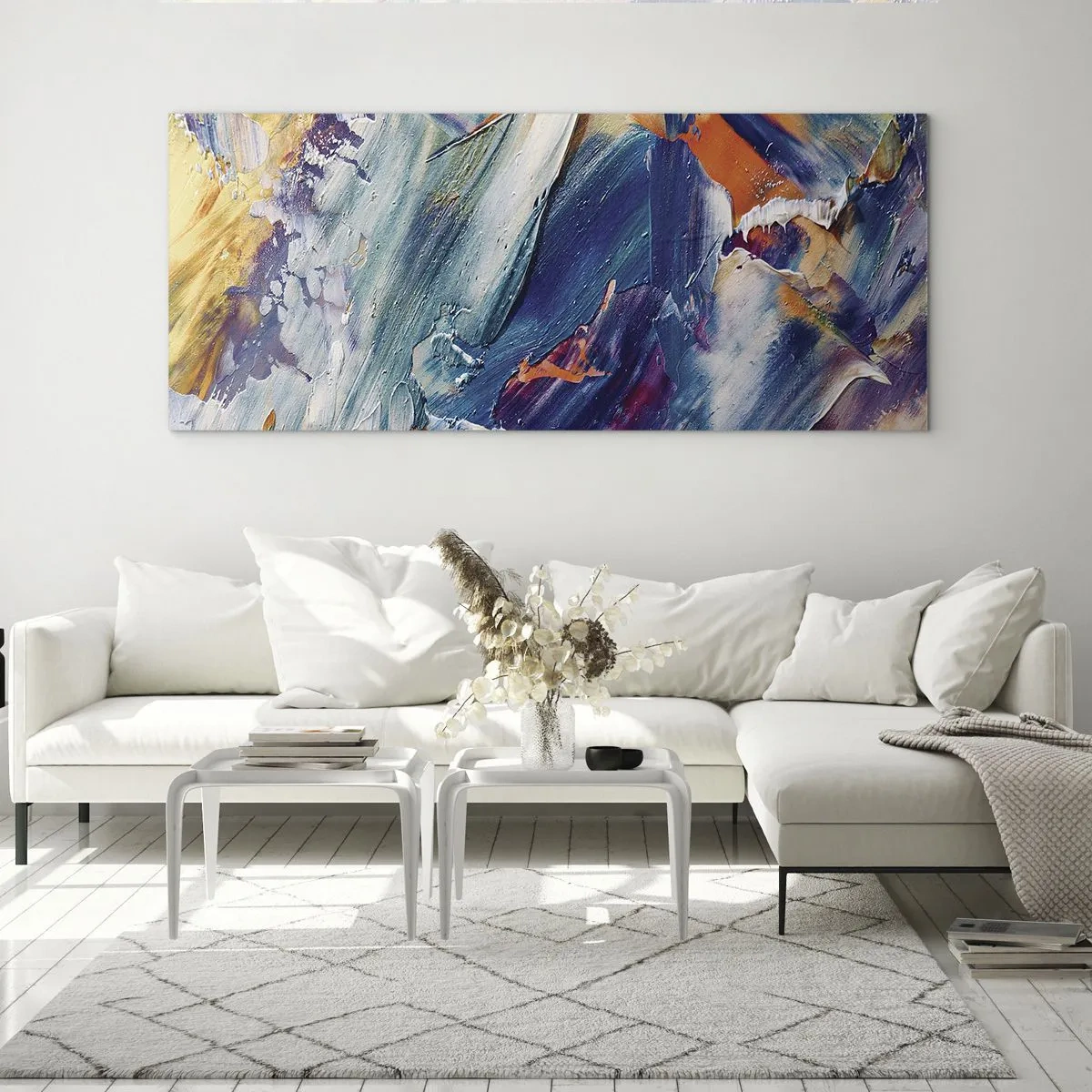 Billede på glas - Forvirring af farver - 90x30 cm