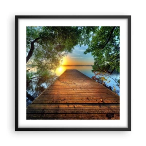 Plakat i sort ramme - Tag dig god tid, sæt dig ned - 50x50 cm