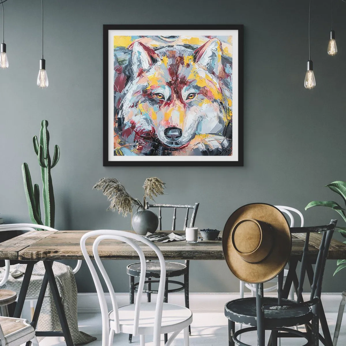 Plakat i sort ramme - Fred blandt kære - 30x30 cm