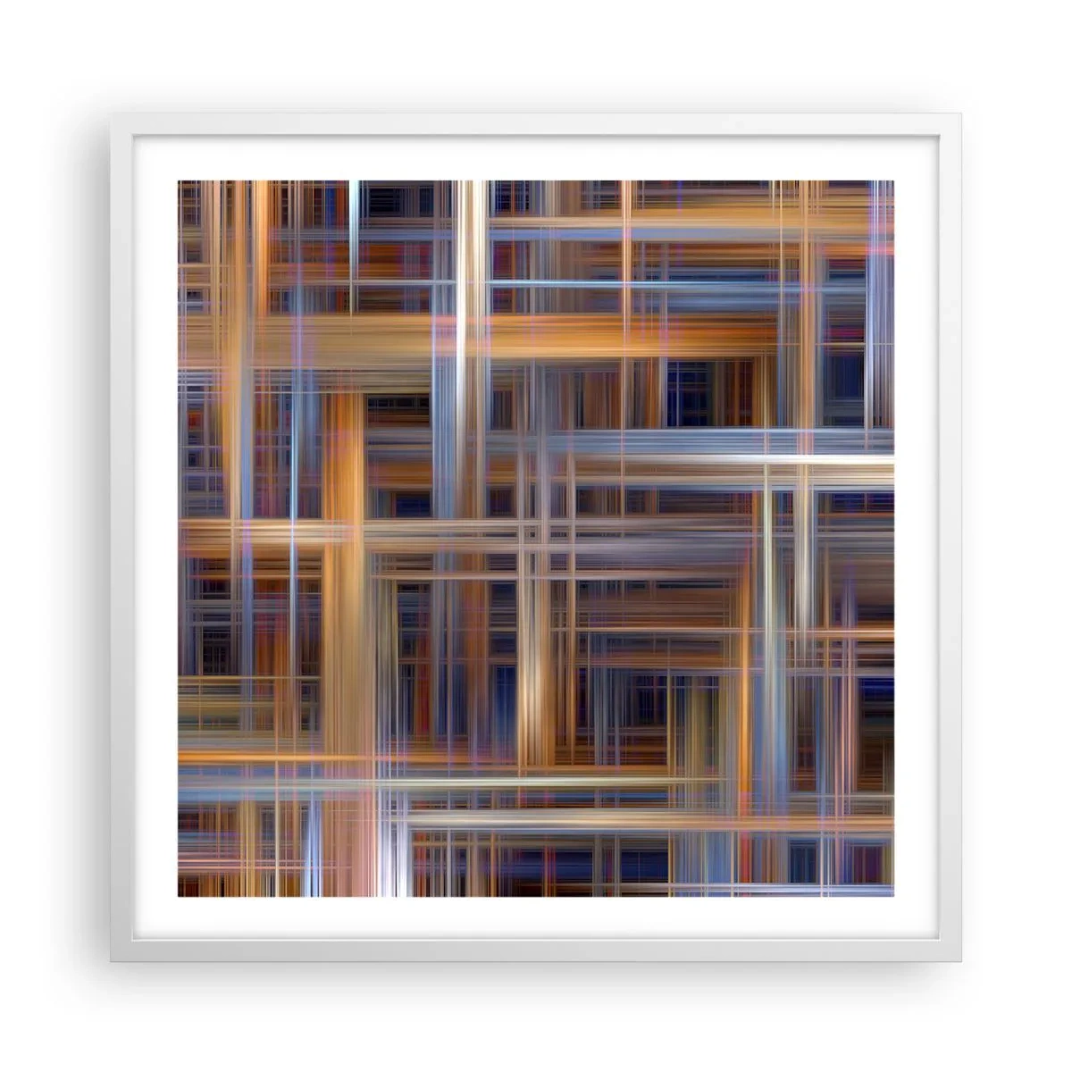 Plakat i hvid ramme - Vævet af lys - 60x60 cm