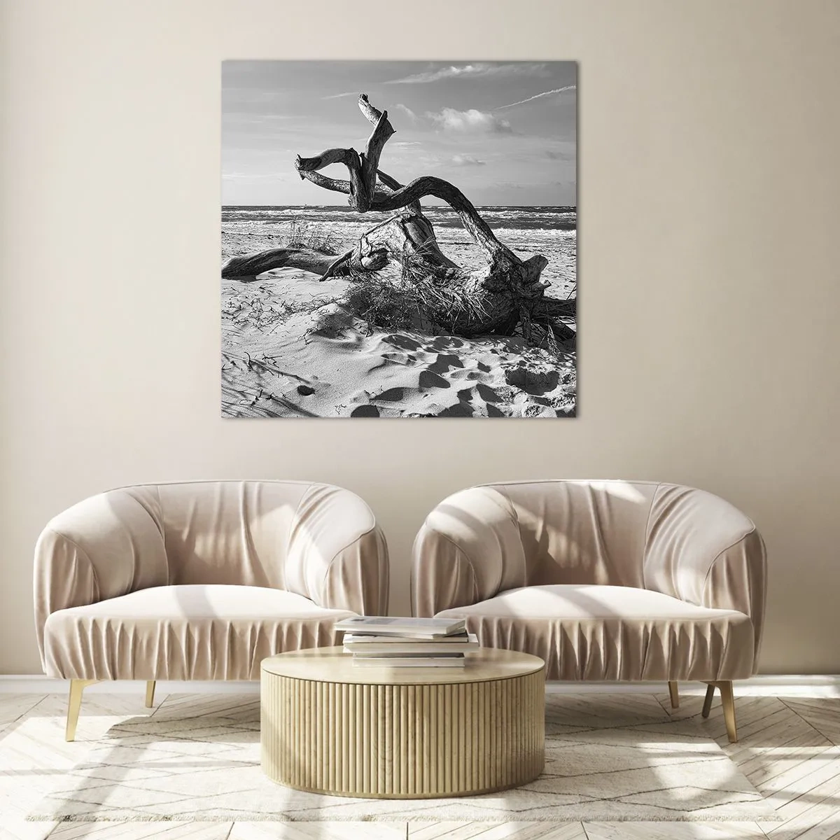 Billede på glas - Havets skulptur - 40x40 cm
