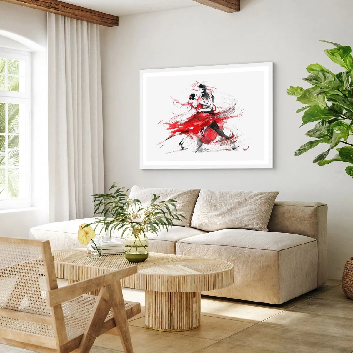 Plakat i hvid ramme - Tango - passionens rytme - 70x50 cm