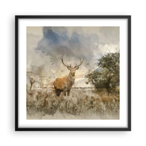 Plakat i sort ramme - Værdighed - styrke - værdighed - 50x50 cm