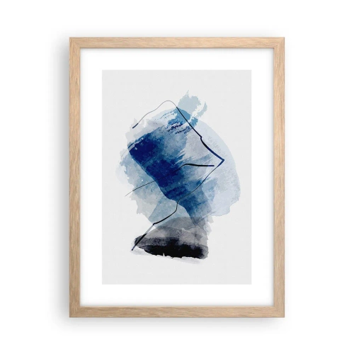 Plakat i ramme af lyst egetræ - Isbjerg - 30x40 cm