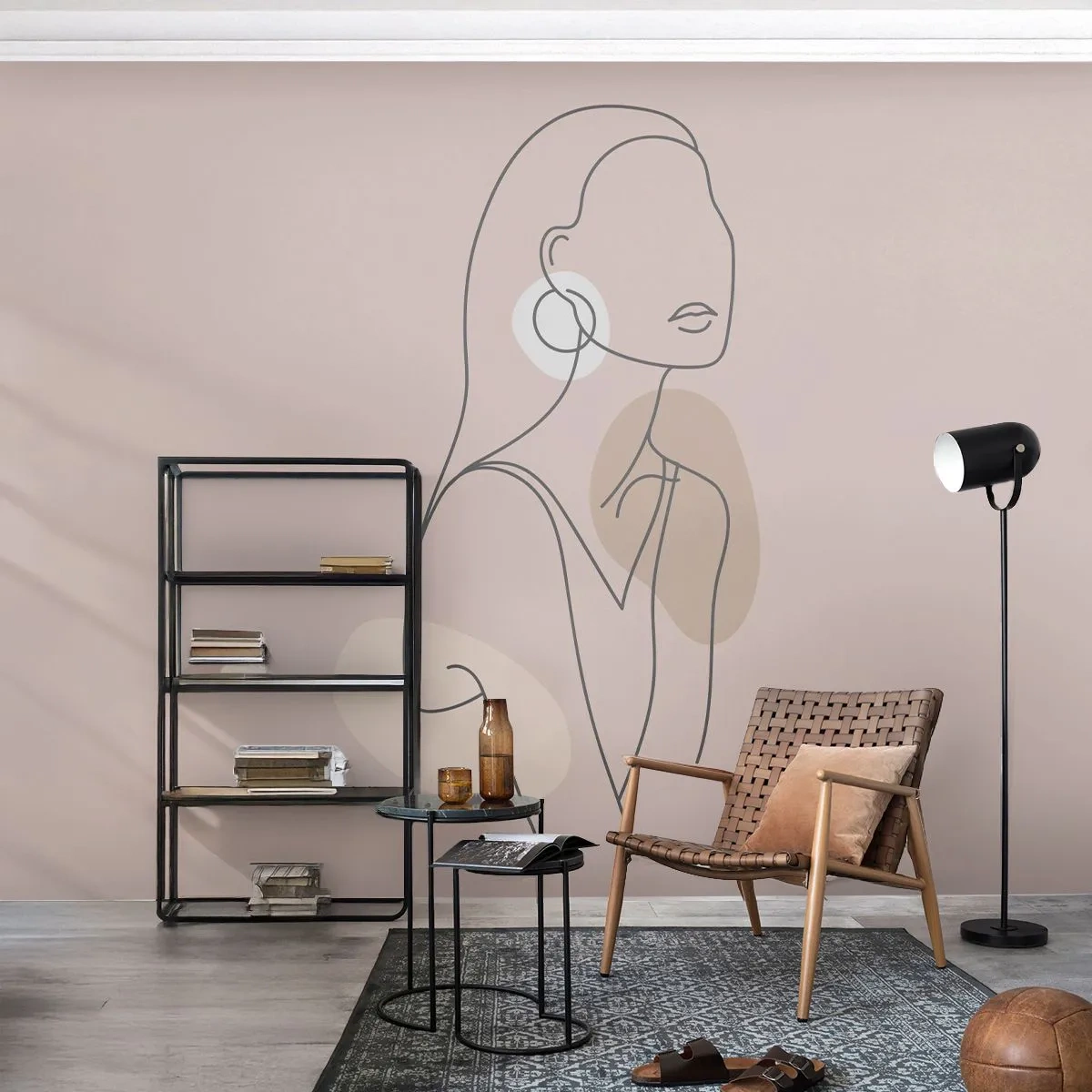 Fototapet Premium Canvas - Et ikon for pigelivet - Abstraktion, Kvinde, Grafik - 250x175 cm