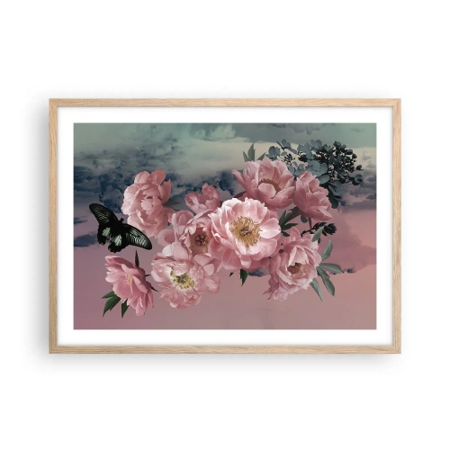 Plakat i ramme af lyst egetræ - Højdepunktet af romantikken - 70x50 cm