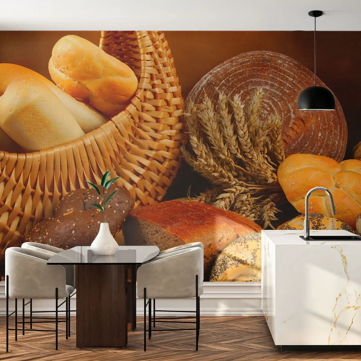 Fototapet Premium Sand - Vi slap væk igen - Gastronomi, Brød, Brød - 100x70 cm