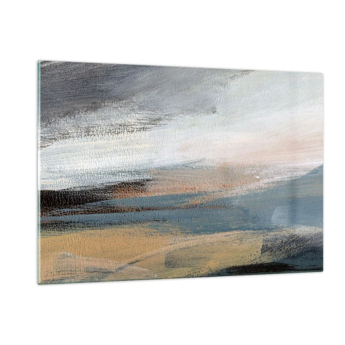 Billede på glas - Abstraktion: nordligt landskab - 120x80 cm