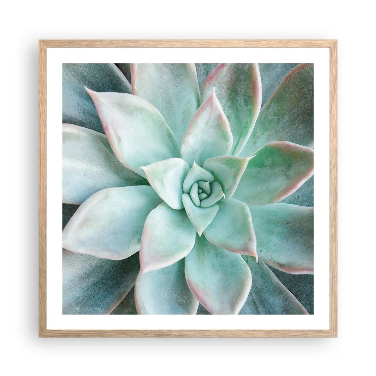 Plakat i ramme af lyst egetræ - Hjertet af ørkenen - 60x60 cm