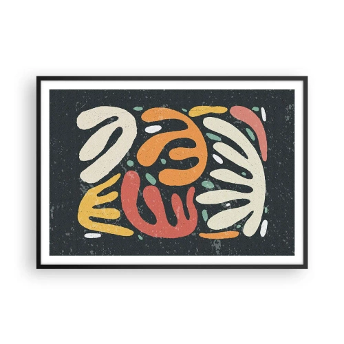 Plakat i sort ramme - Komposition - jeg er ved at fange dig - 100x70 cm