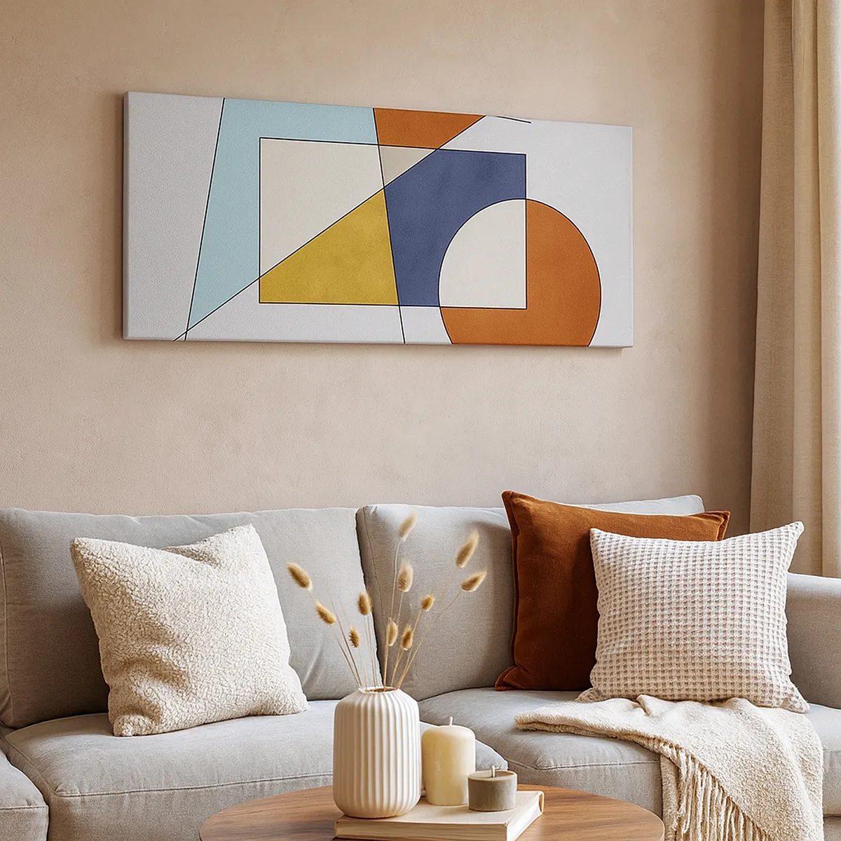 Lærredstryk - Billede på lærred - Abstraktion: modernistisk leg - 30x30 cm