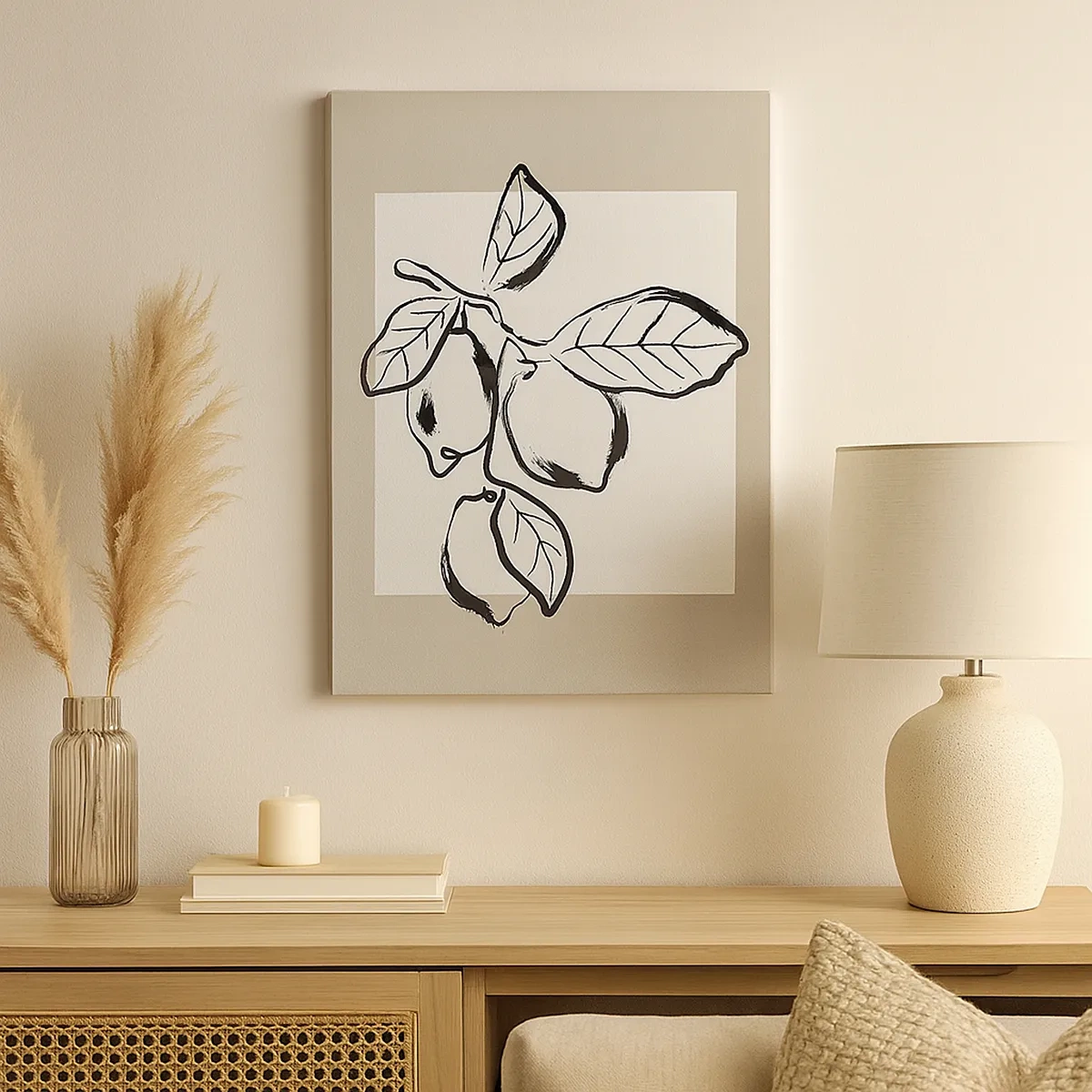 Lærredstryk - Billede på lærred - Hvor citronen modner... - 50x70 cm