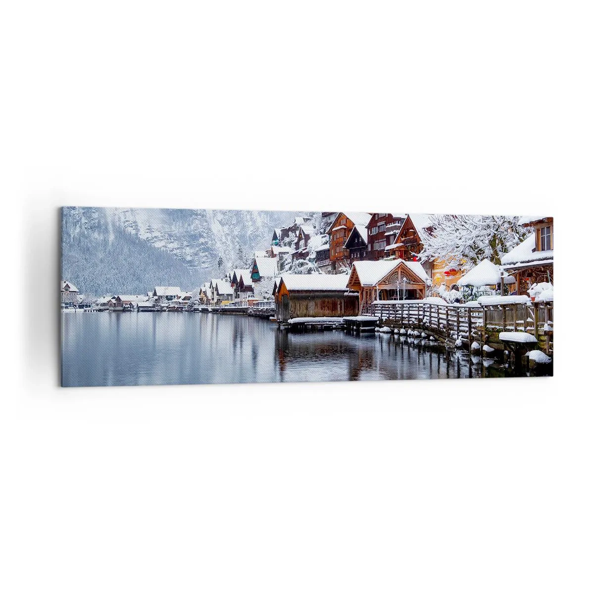 Lærredstryk - Billede på lærred - I en vinterdekoration - 160x50 cm