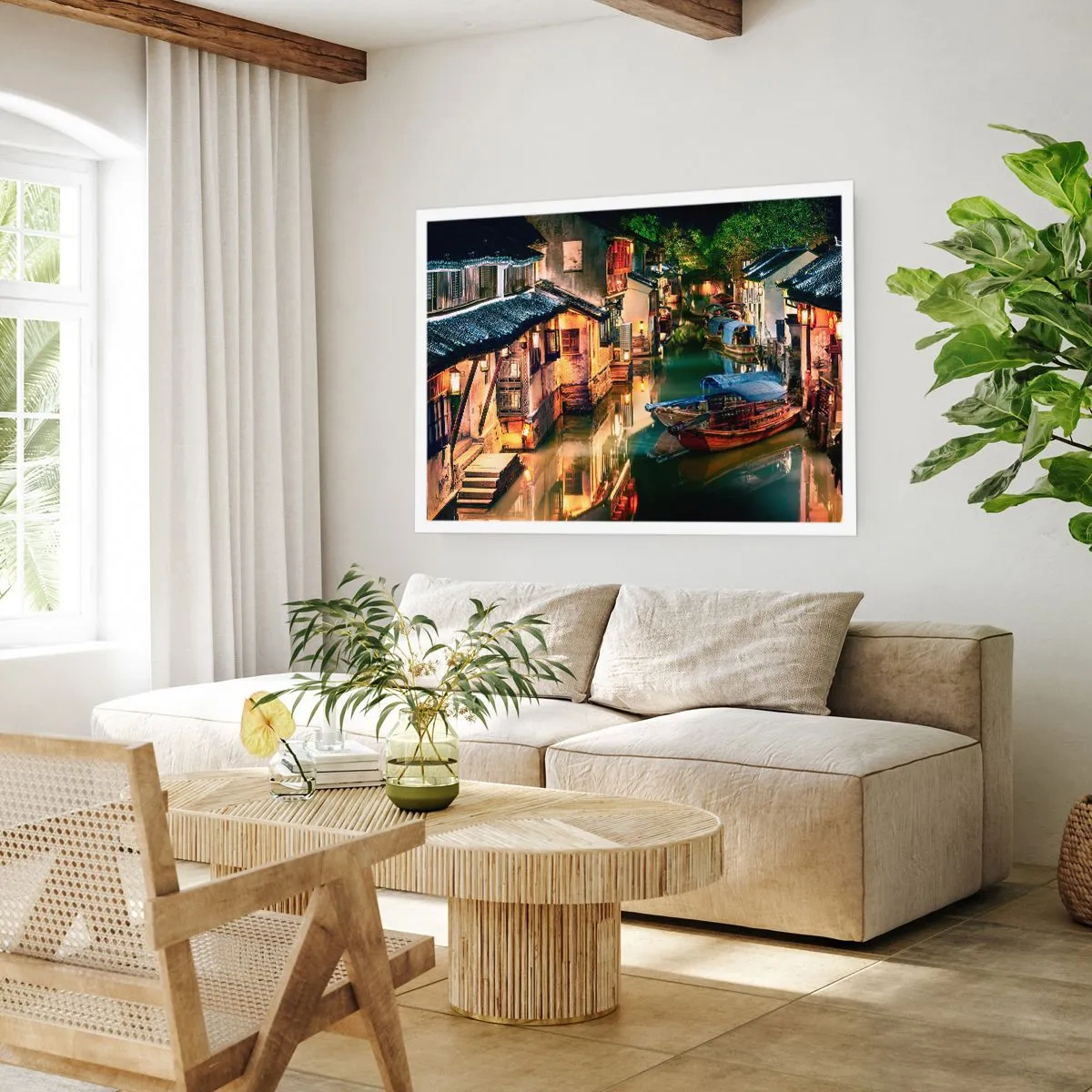 Plakat - En aften på en kinesisk gade - 40x30 cm