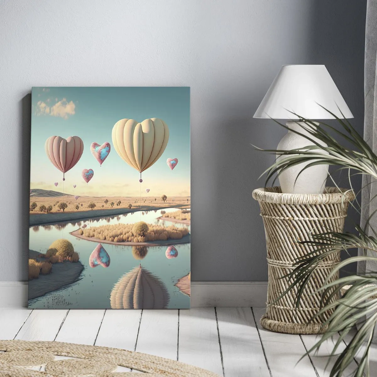 Lærredstryk - Billede på lærred - Kærlighed lader dig svæve - 55x100 cm