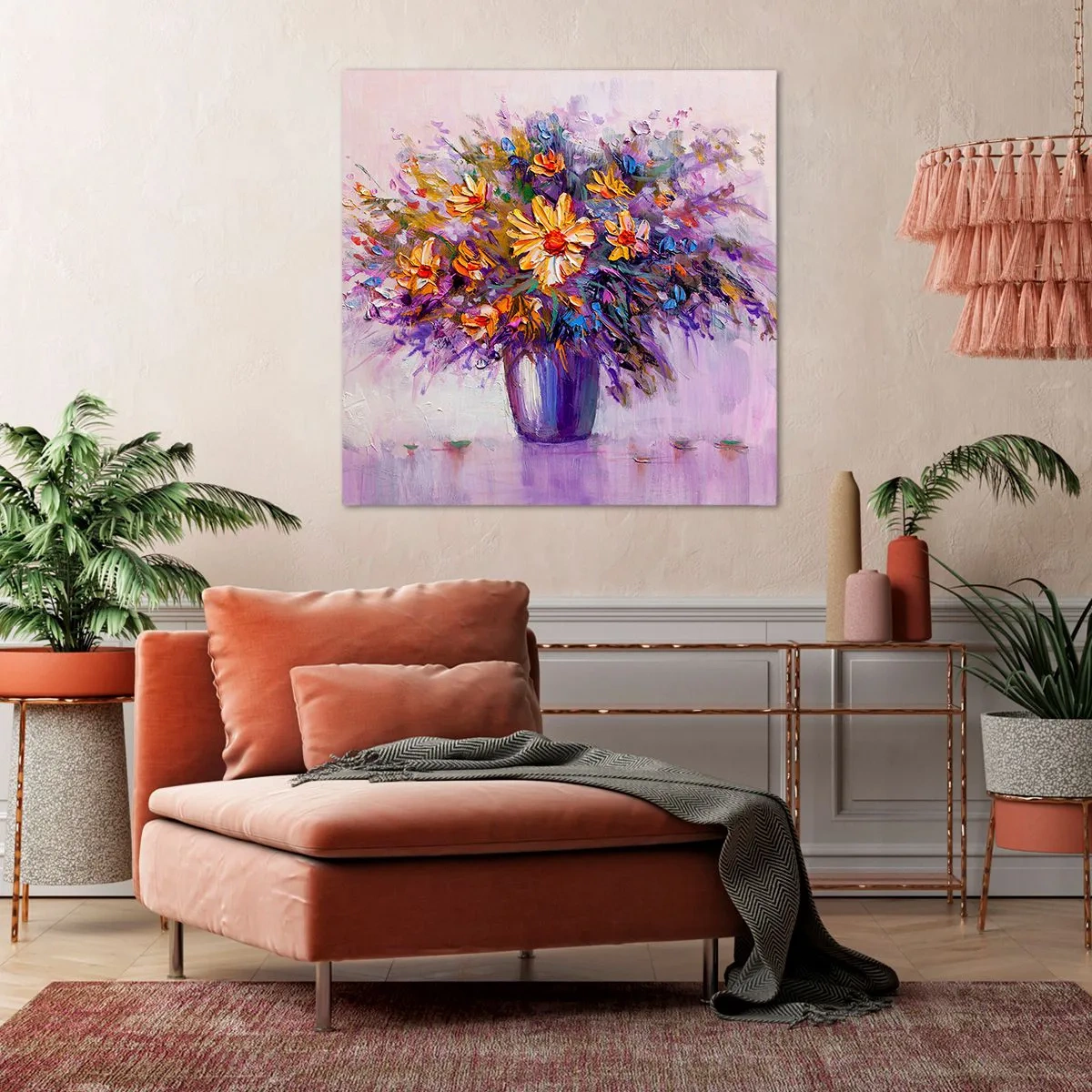 Lærredstryk - Billede på lærred - Dufter sødt, ser sødt ud - 70x70 cm