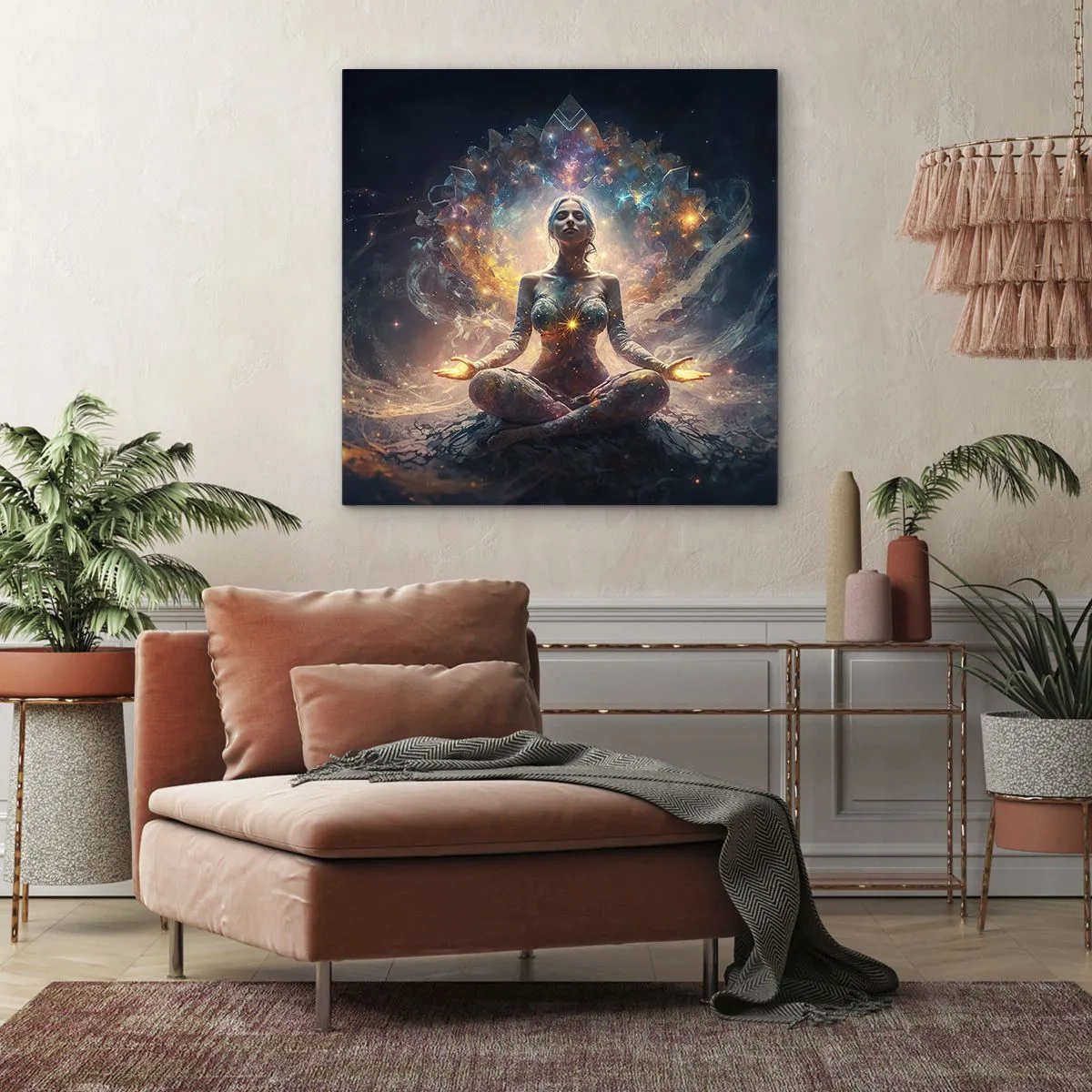 Lærredstryk - Billede på lærred - Flow af god energi - 70x70 cm