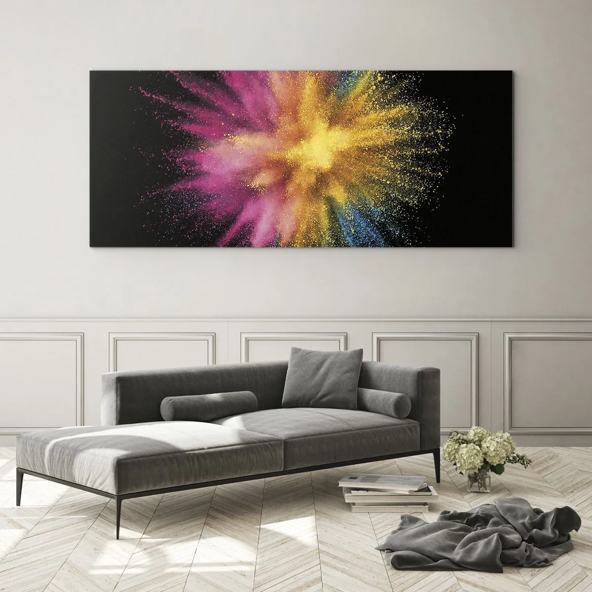 Billede på glas - Farvernes fødsel - 100x40 cm