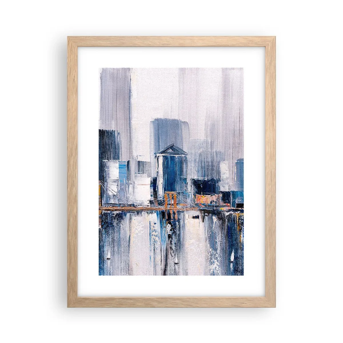 Plakat i ramme af lyst egetræ - Indtryk fra New York - 30x40 cm