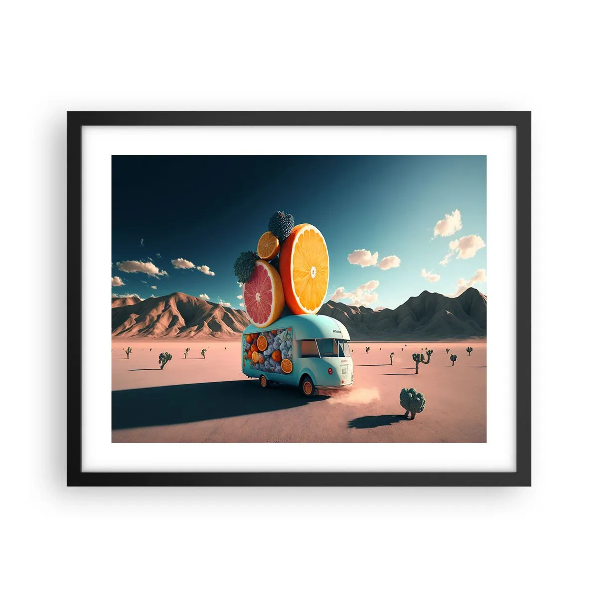 Plakat i sort ramme - En smag af ferie - 50x40 cm