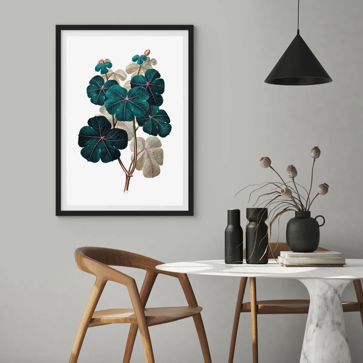 Plakat i sort ramme - Fra et gammelt herbarium - 30x40 cm
